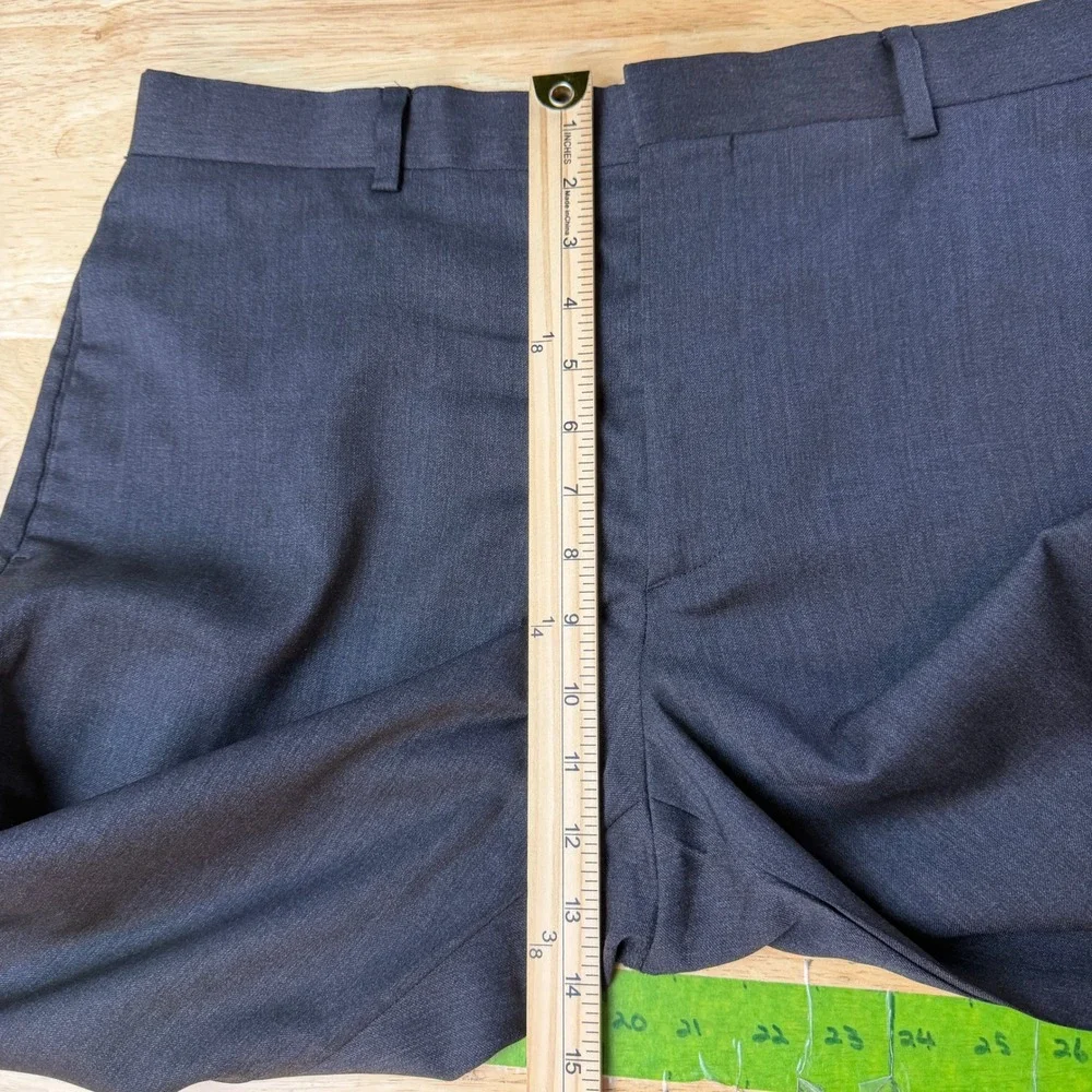 Banana Republic Dress Pants Men 35x32 LANIFICIO CERRUTI Wool Flat Front Charcoal